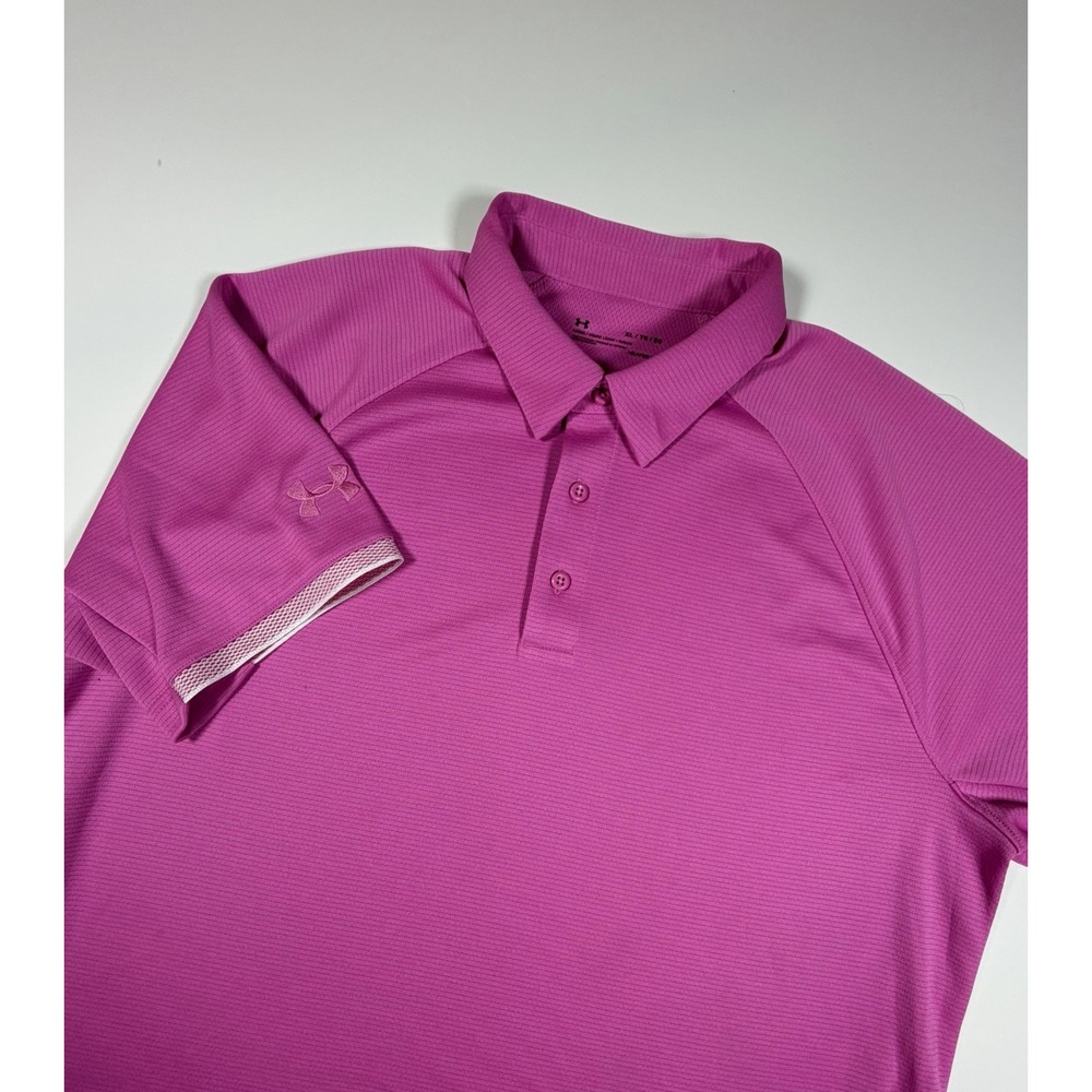 Under Armour UA Golf Rival Polo Shirt Men's XL Short Sleeve Pink 1343102